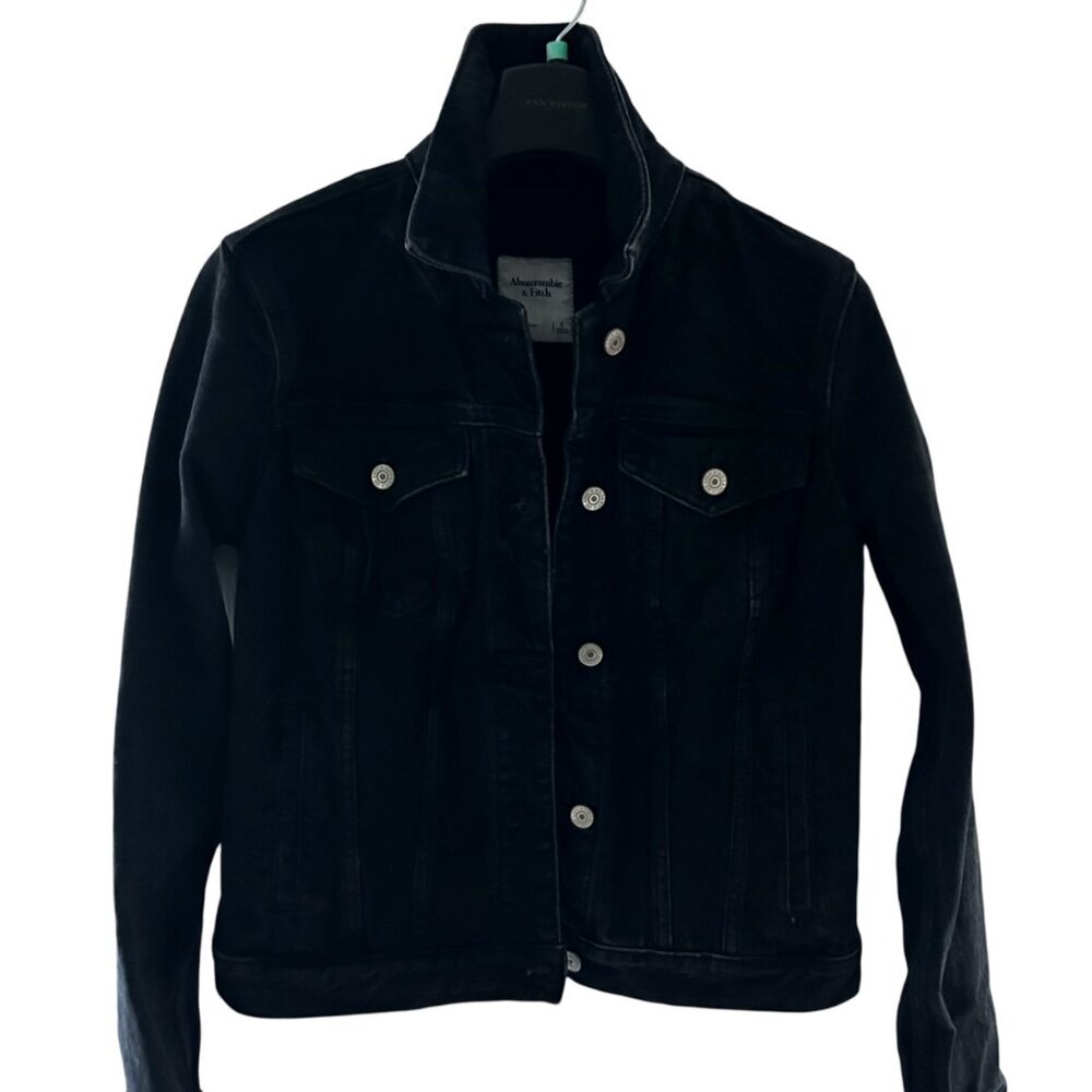 Abercombie and Fitch Black Denim Jacket Size Small